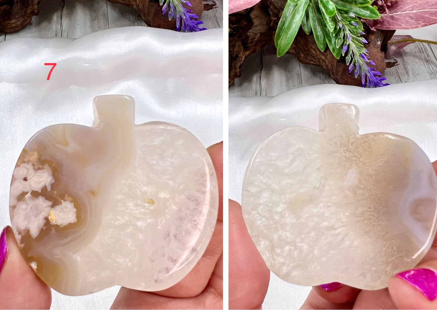 Flower Agate Apples Crystal Carving YOU CHOOSE