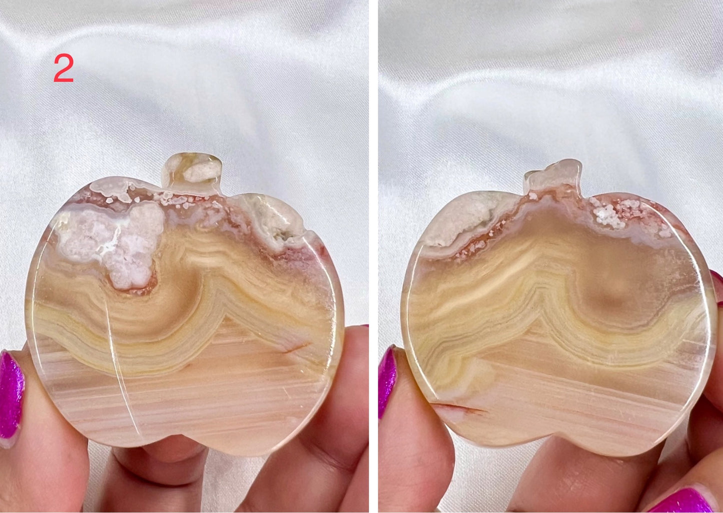 Flower Agate Apples Crystal Carving YOU CHOOSE