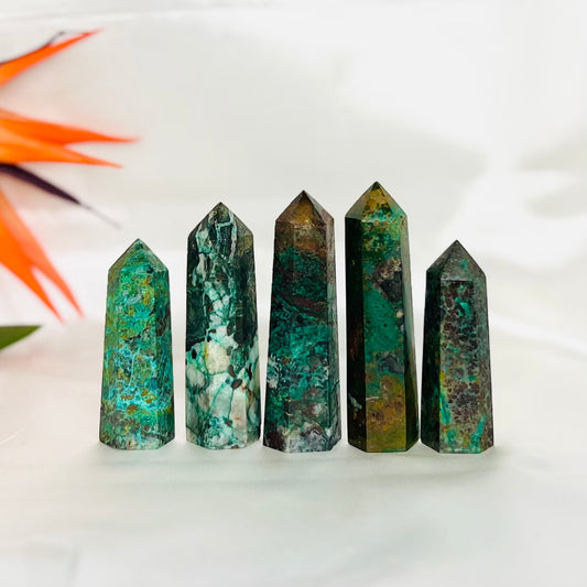 Chrysocolla Malachite Points Towers Crystal Generators YOU CHOOSE