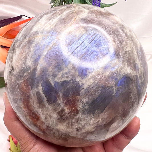 Large Moonstone Sunstone Sphere Crystal 2917g 129mm