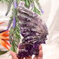 Chevron Dream Amethyst Butterfly Wings with Stand Crystal Carving
