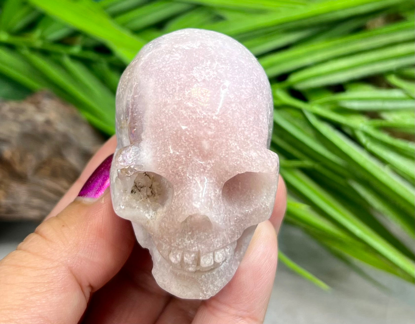 Pink Amethyst Skull Crystal Skull Carving 118g