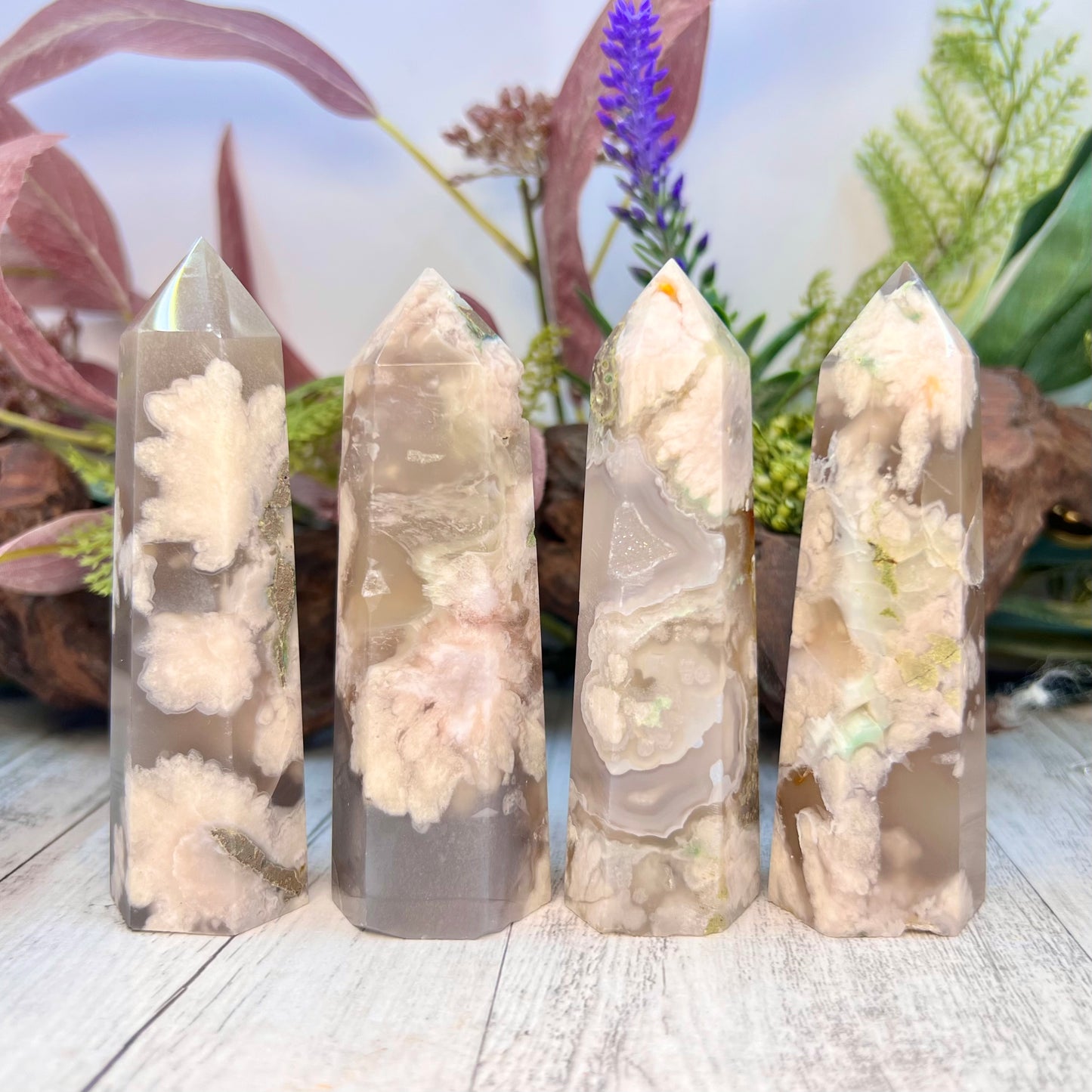 Flower Agate Points Towers Crystal Generators YOU CHOOSE