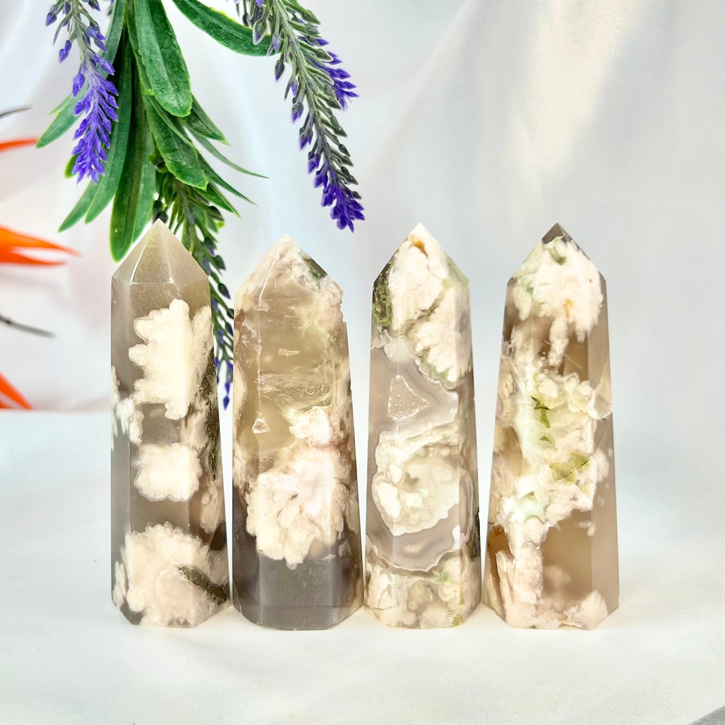 Flower Agate Points Towers Crystal Generators YOU CHOOSE