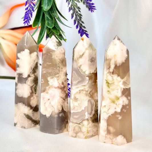 Flower Agate Points Towers Crystal Generators YOU CHOOSE