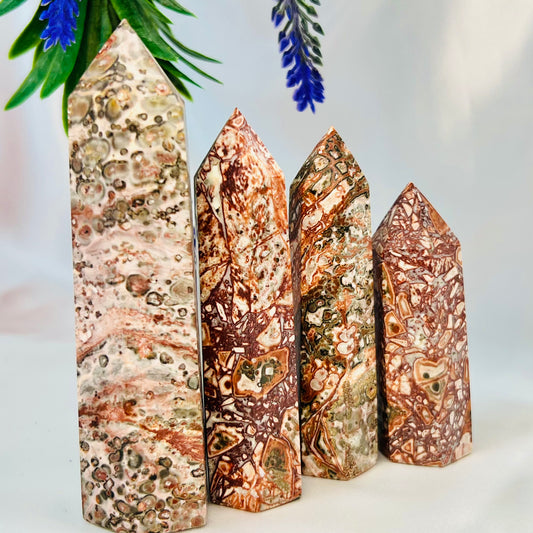 Leopardskin Jasper Points Crystal Generators YOU CHOOSE