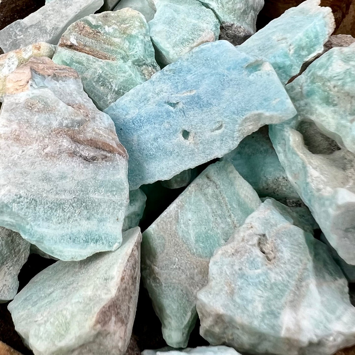Blue Aragonite Raw Chunks Specimens Natural Crystal 250g