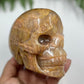 Large Golden Moonstone Skull Crystal Skull Carving 991g