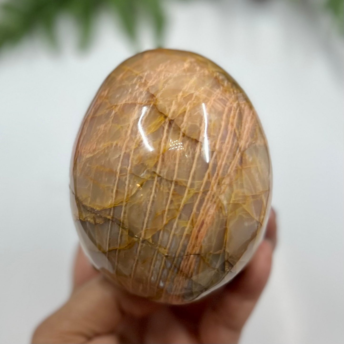 Large Golden Moonstone Skull Crystal Skull Carving 991g