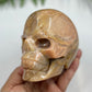 Large Golden Moonstone Skull Crystal Skull Carving 991g