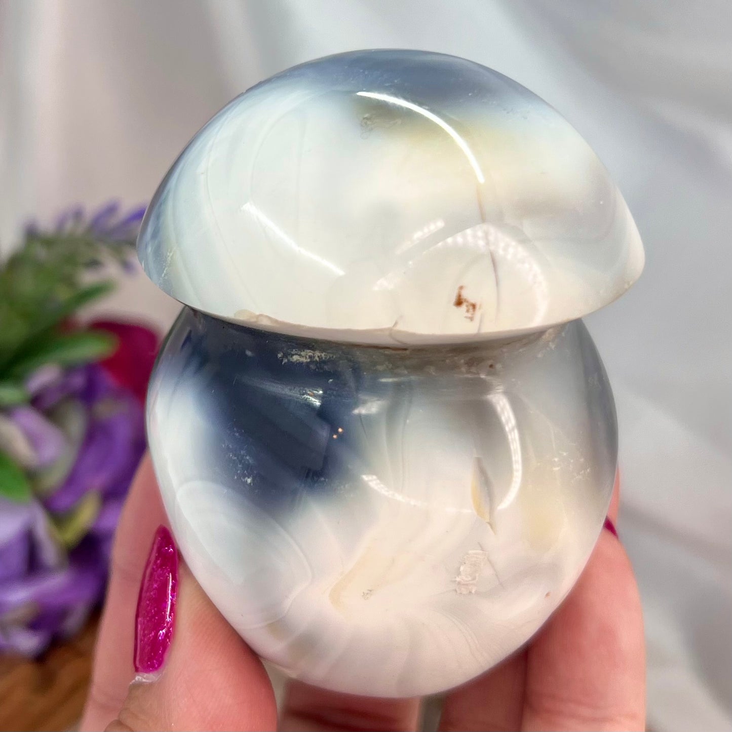 Orca Agate Mushroom Crystal Carving 354g