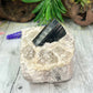 Black Tourmaline in Quartz Specimen Raw Crystal 492g