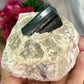 Black Tourmaline in Quartz Specimen Raw Crystal 492g