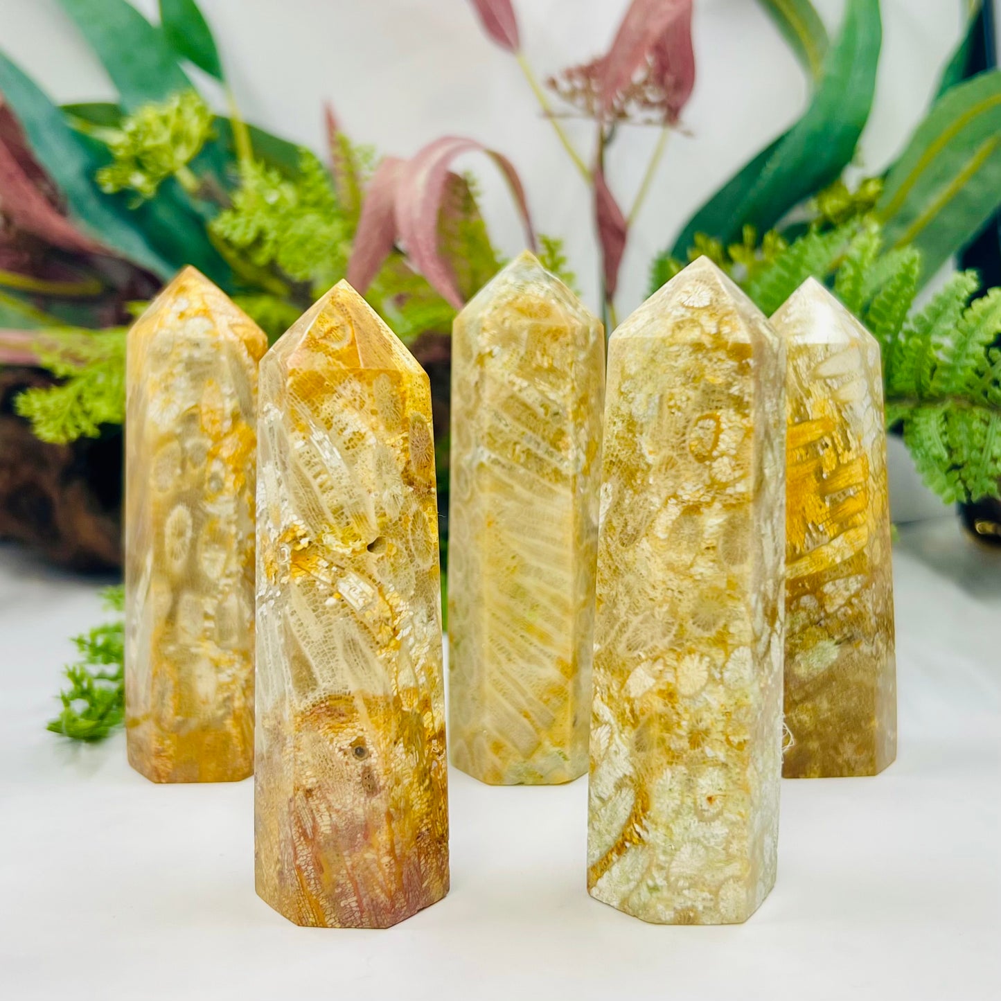 Fossil Coral Jasper Points Towers Crystal Generators YOU CHOOSE