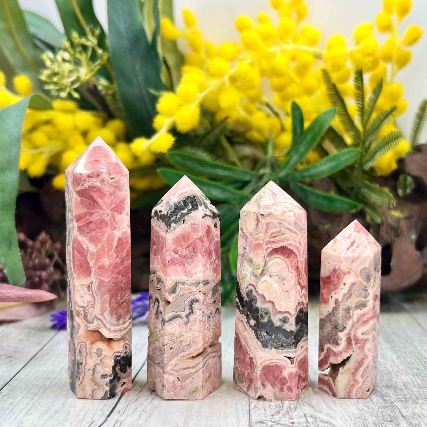 Rhodochrosite Points Towers Crystal Generator YOU CHOOSE
