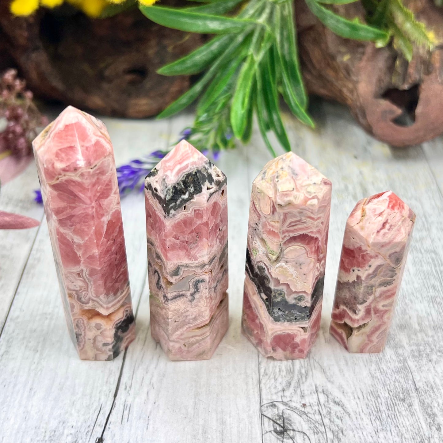 Rhodochrosite Points Towers Crystal Generator YOU CHOOSE