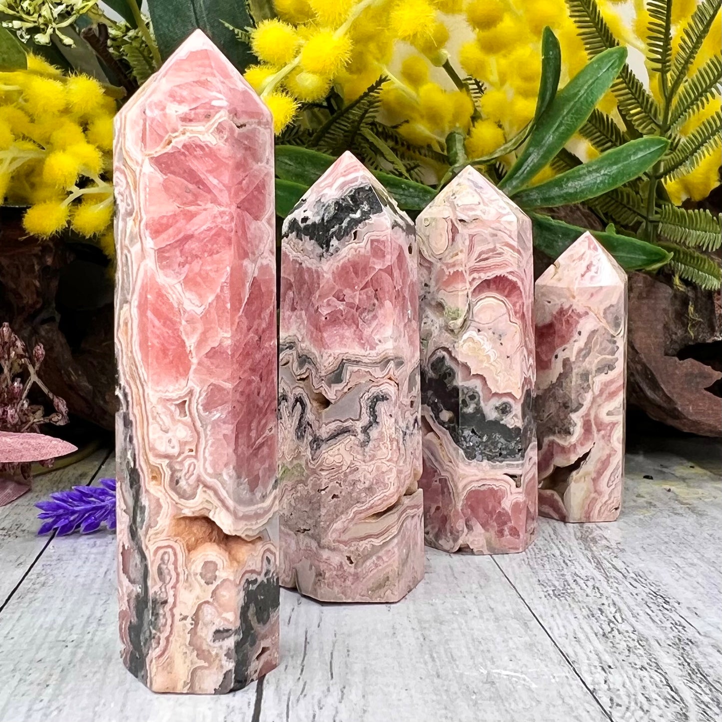 Rhodochrosite Points Towers Crystal Generator YOU CHOOSE