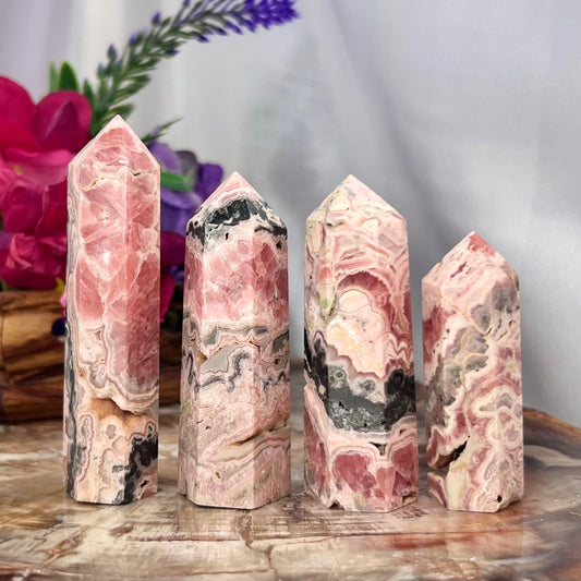 Rhodochrosite Points Towers Crystal Generator YOU CHOOSE