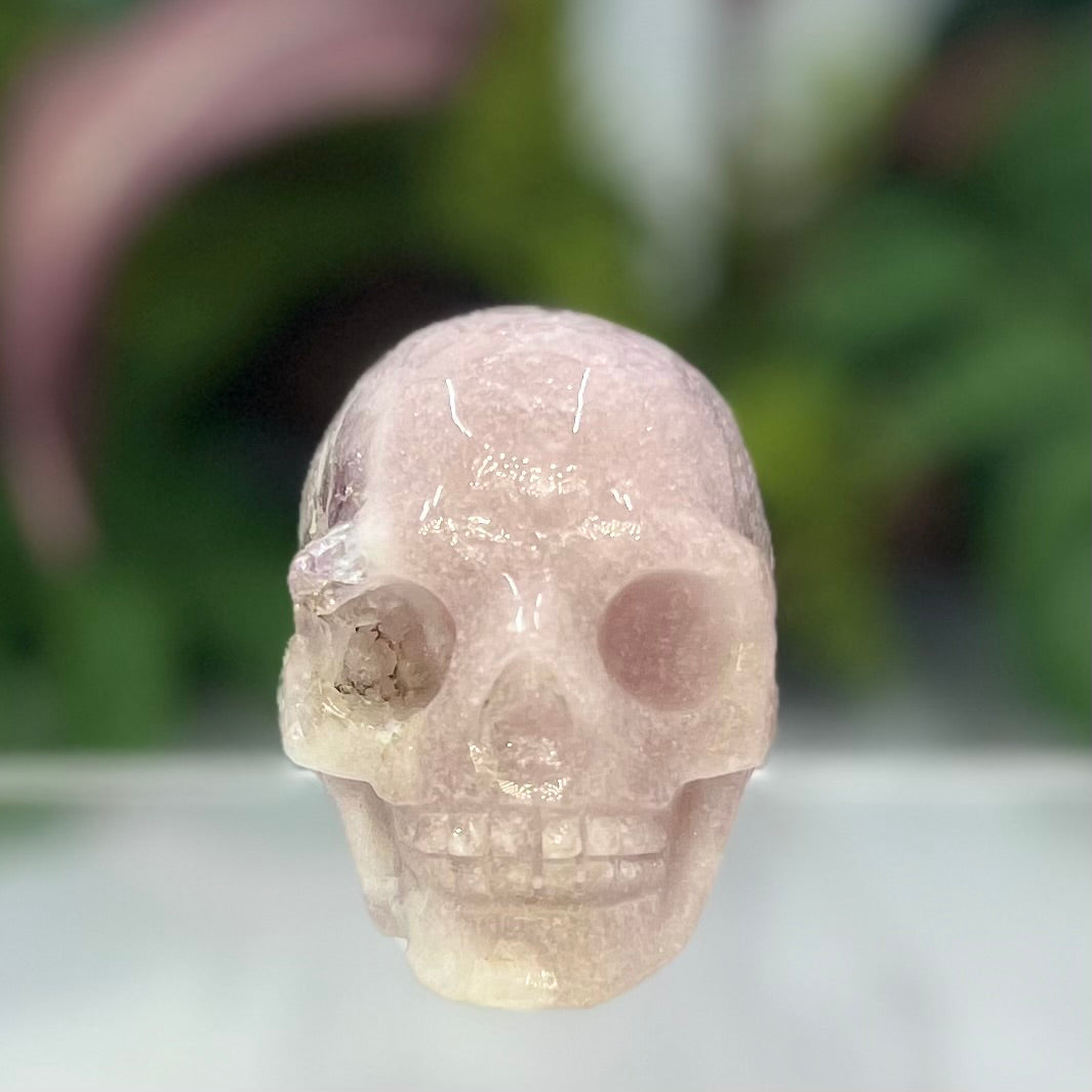 Pink Amethyst Skull Crystal Skull Carving 118g