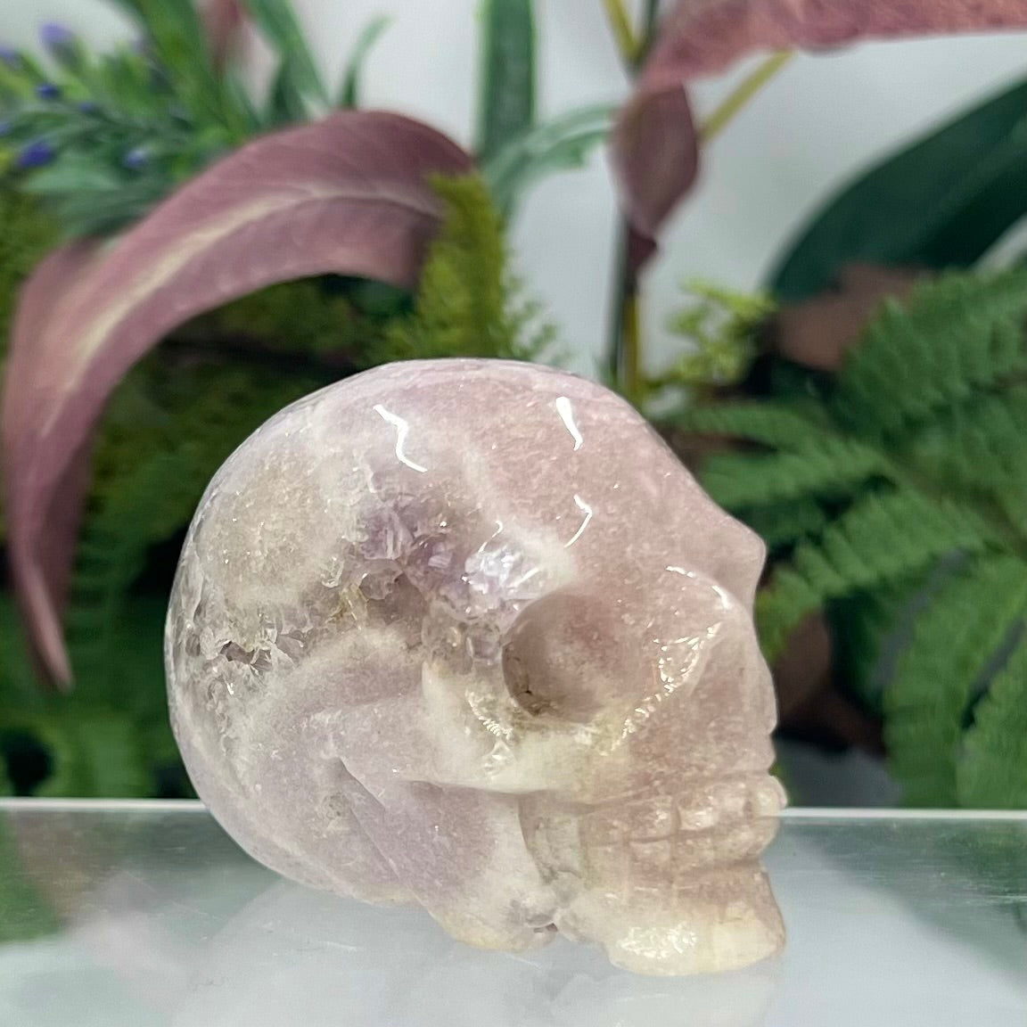 Pink Amethyst Skull Crystal Skull Carving 118g