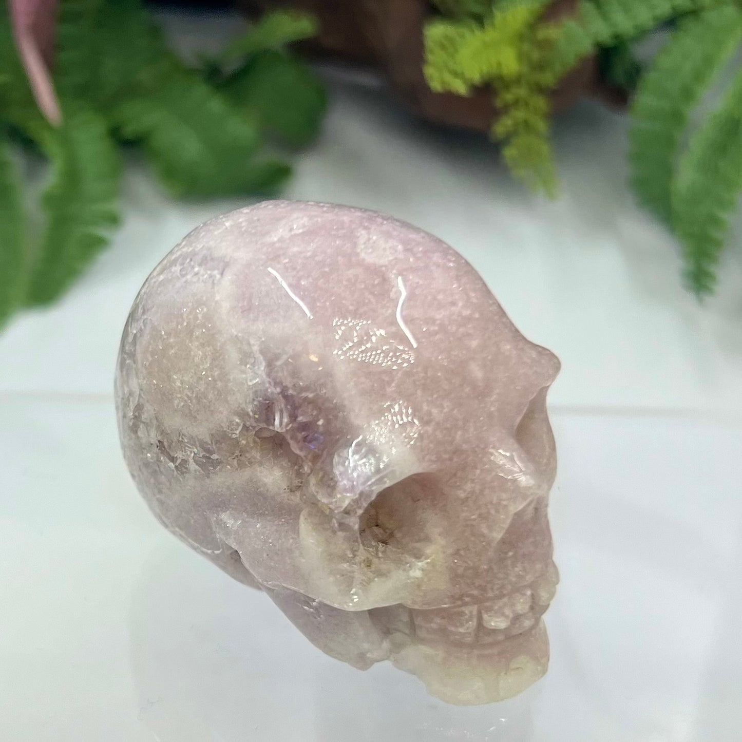 Pink Amethyst Skull Crystal Skull Carving 118g