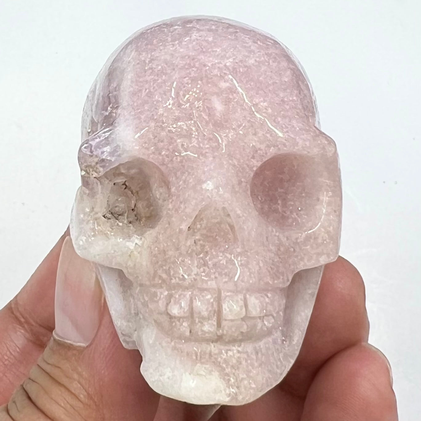 Pink Amethyst Skull Crystal Skull Carving 118g