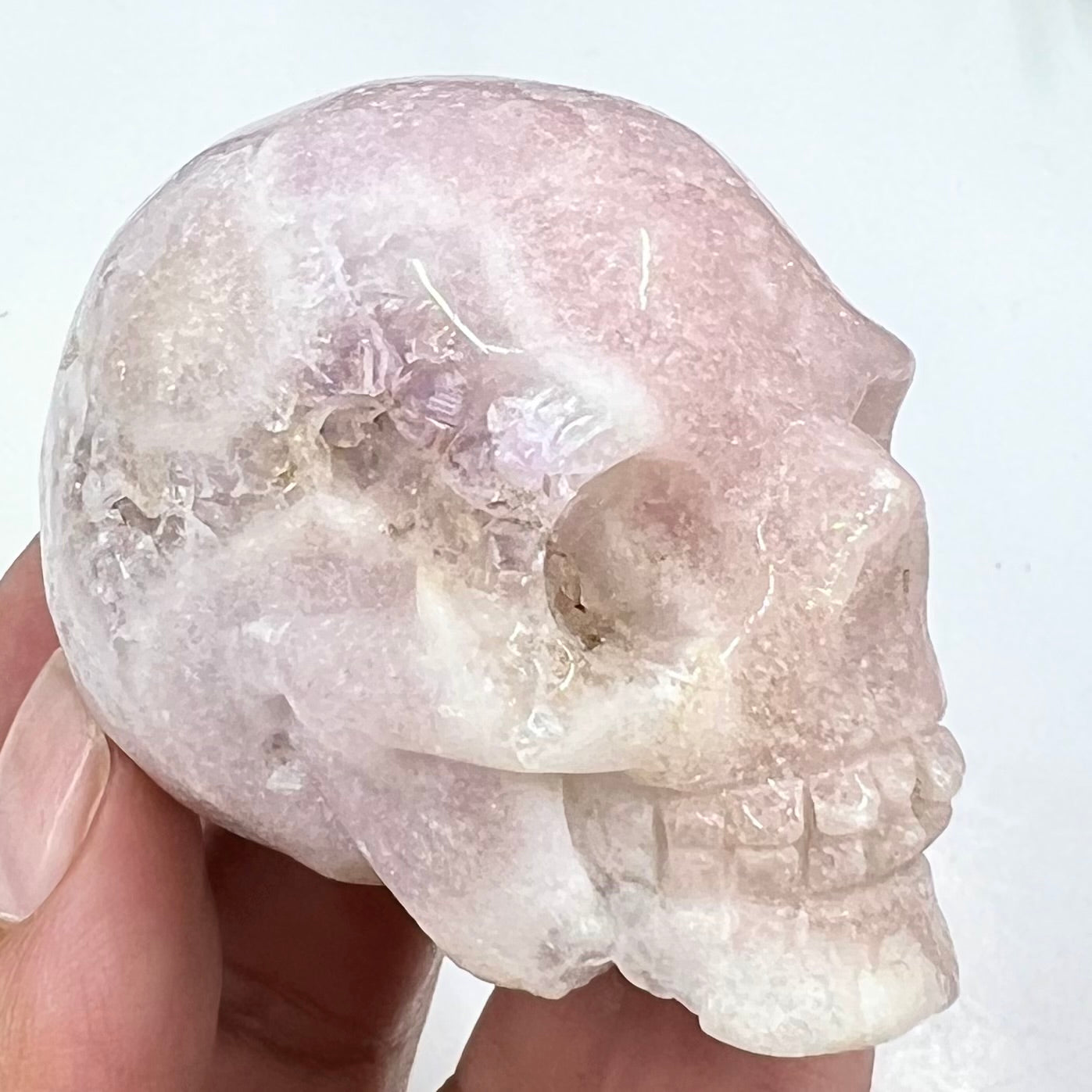 Pink Amethyst Skull Crystal Skull Carving 118g