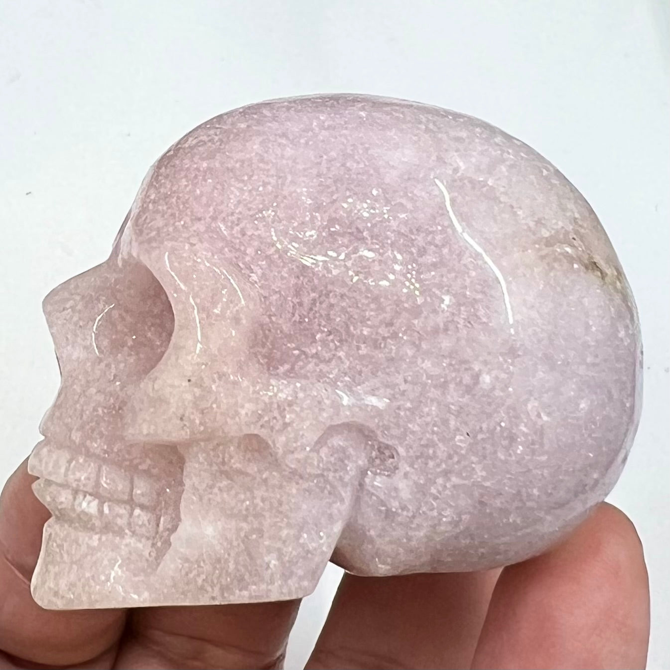 Pink Amethyst Skull Crystal Skull Carving 118g