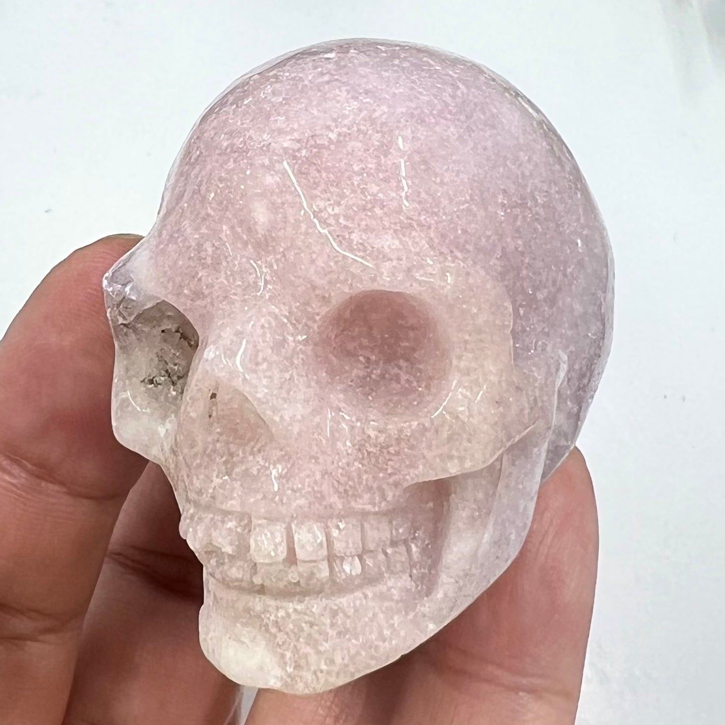 Pink Amethyst Skull Crystal Skull Carving 118g