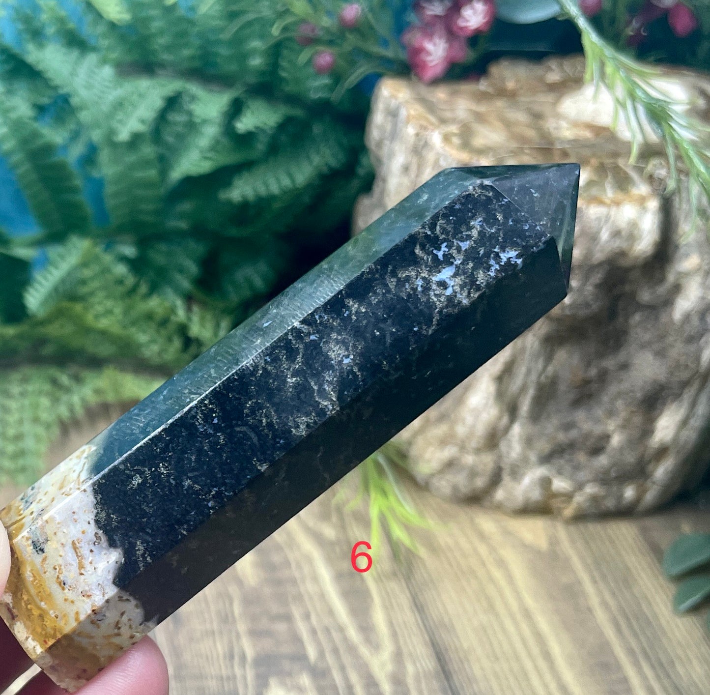Palm Root Jasper with Pyrite Points Crystal Generators YOU CHOOSE