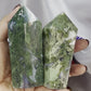 Moss Agate Point Towers Crystal Generator YOU CHOOSE